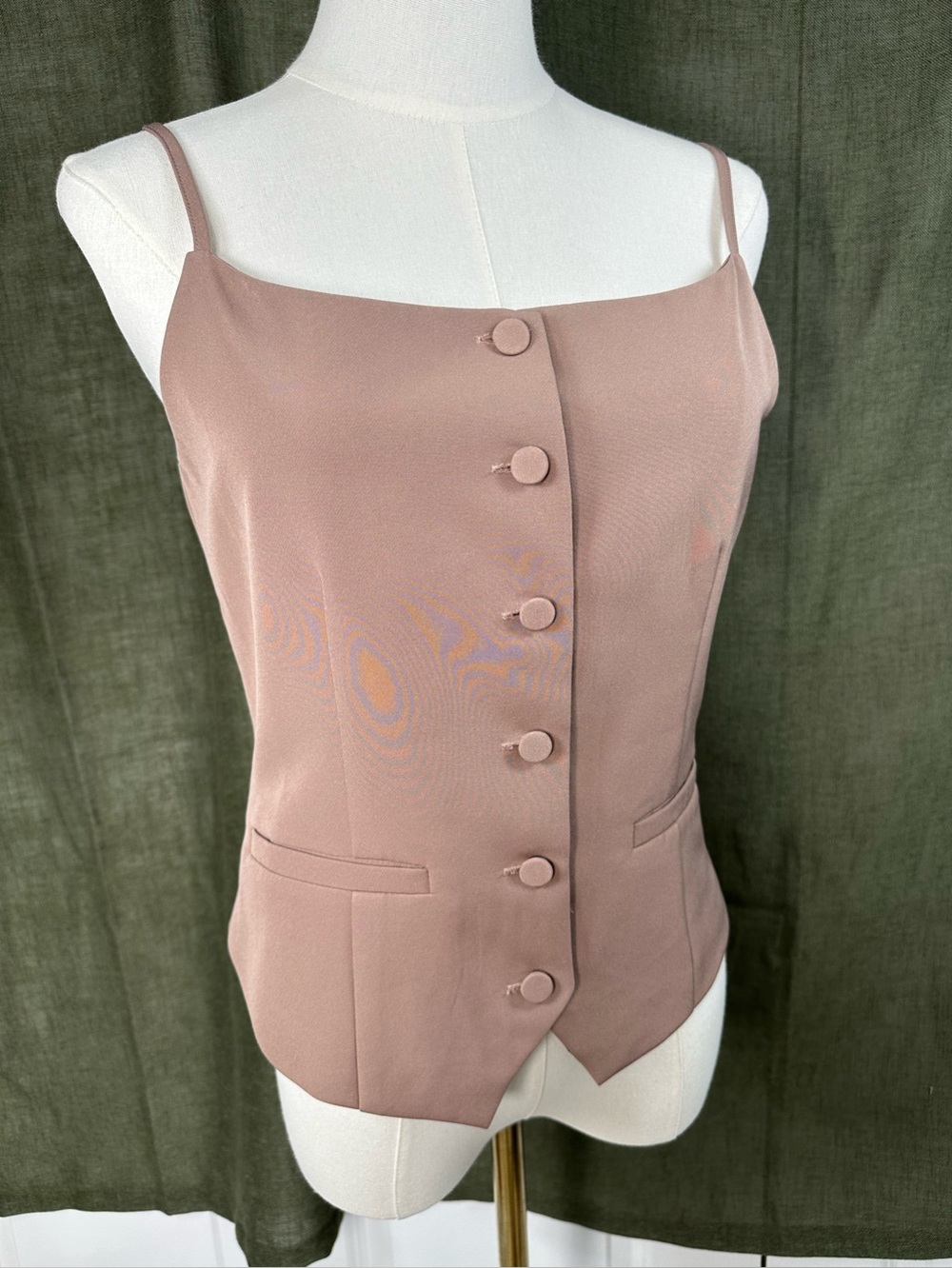 Sincerely Jules Mauve-Brown Button-Up Cami